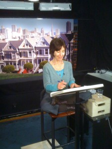 Almost ready for my close-up - Annie Fox before FoxNews.com Live interview